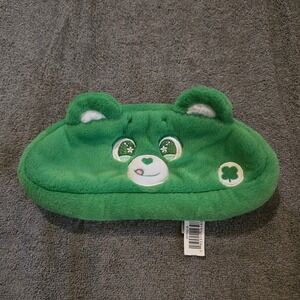 Care Bears Good Luck Bear OS Pouch Unisex Green Plush Faux Fur Zippered Case